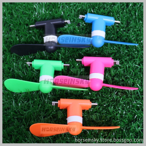 Cell Phone Fan Fan with Custom Logo OEM Super USB Mini Fan Flexible T-Type 2 in 1 Phone Fan